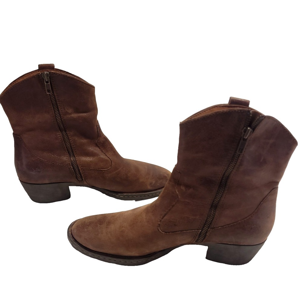 Born Karin Country Western Distressed Brown Leather Ankle Boots Womens 10 - Picture 8 of 14